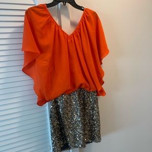 Orange and Sequin Dress
